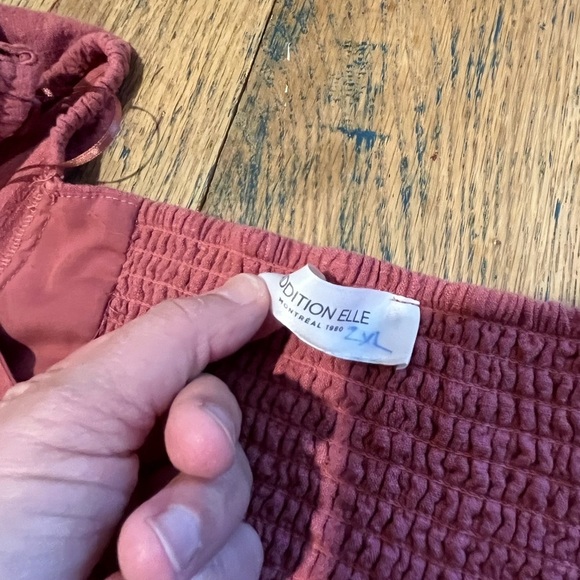 ADDITION ELLE – Haut rose brique à volants – Taille 2X - Picture 2 of 8